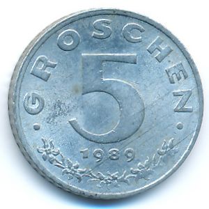 Austria, 5 groschen, 1948–1994