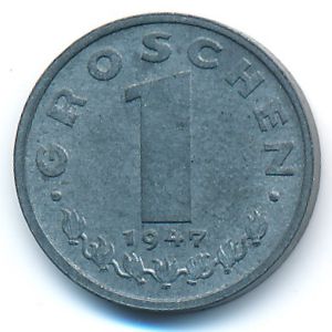 Austria, 1 groschen, 1947