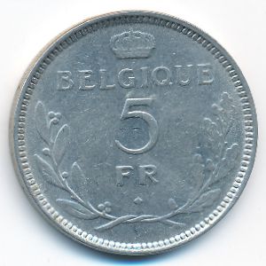 Бельгия, 5 франков (1937 г.)