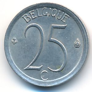 Belgium, 25 centimes, 1973