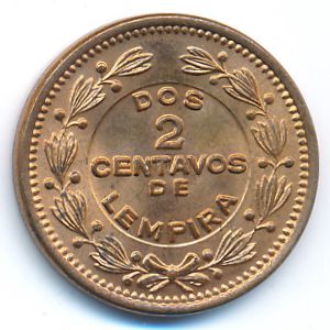 Honduras, 2 centavos, 1956