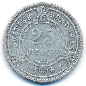 Британский Гондурас, 25 центов (1906 г.)