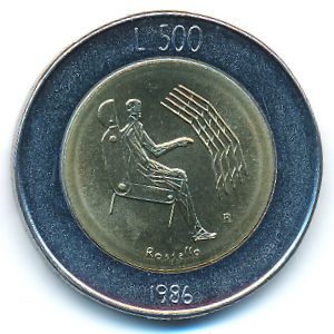 San Marino, 500 lire, 1986