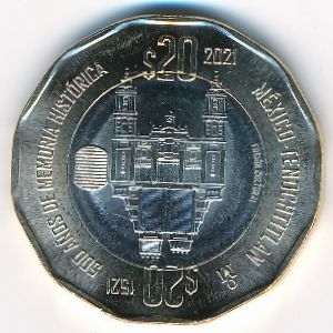 Мексика, 20 песо (2021 г.)
