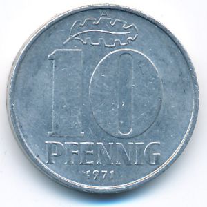 German Democratic Republic, 10 pfennig, 1971