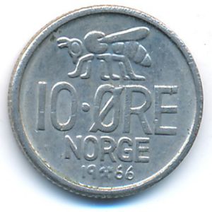 Норвегия, 10 эре (1966 г.)