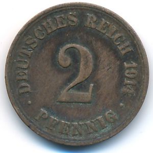 Германия, 2 пфеннига (1911 г.)