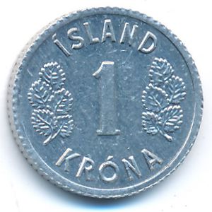 Iceland, 1 krona, 1978