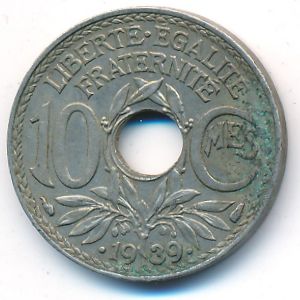 Франция, 10 сентим (1939 г.)