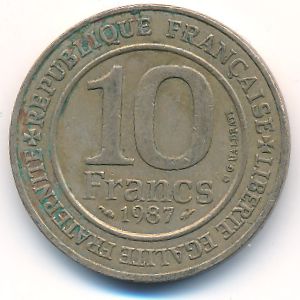 France, 10 francs, 1987
