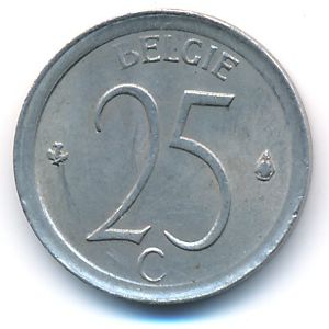 Belgium, 25 centimes, 1974