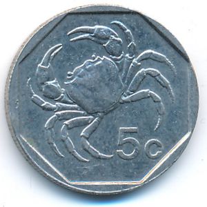 Malta, 5 cents, 1991