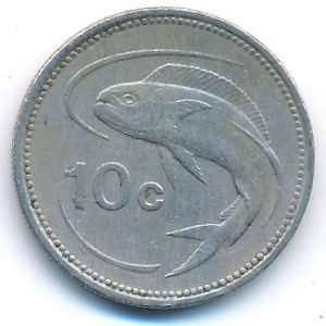 Malta, 10 cents, 1986