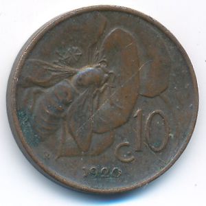 Италия, 10 чентезимо (1920 г.)