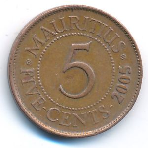 Mauritius, 5 cents, 2005