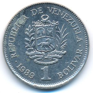 Venezuela, 1 bolivar, 1989