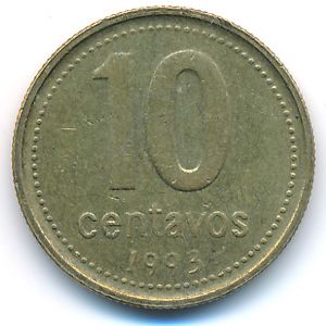 Argentina, 10 centavos, 1993