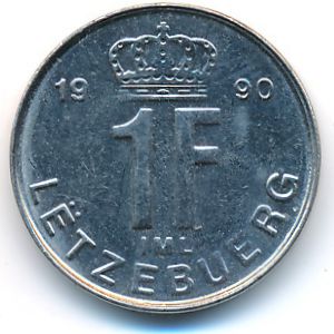 Luxemburg, 1 franc, 1990