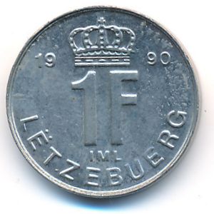 Luxemburg, 1 franc, 1990