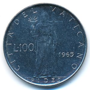 Vatican City, 100 lire, 1965