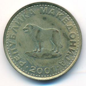 Macedonia, 1 denar, 2001