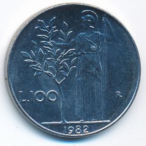 Италия, 100 лир (1982 г.)
