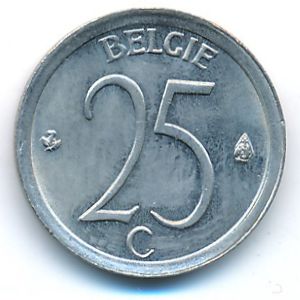 Belgium, 25 centimes, 1966