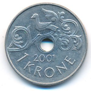 Норвегия, 1 крона (2001 г.)