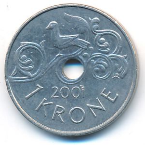 Норвегия, 1 крона (2001 г.)