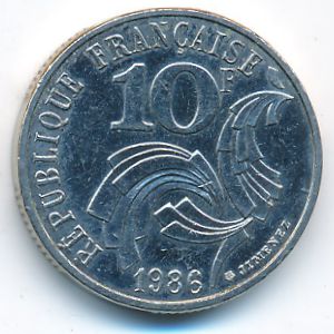 France, 10 francs, 1986