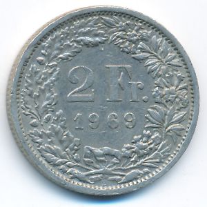 Швейцария, 2 франка (1969 г.)