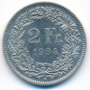Switzerland, 2 francs, 1994