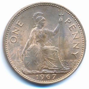 Великобритания, 1 пенни (1967 г.)