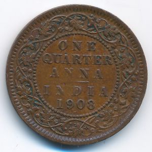 Британская Индия, 1/4 анны (1908 г.)