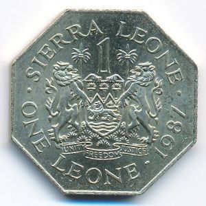 Sierra Leone, 1 leone, 1987–1988