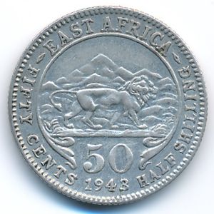 Восточная Африка, 50 центов (1943 г.)
