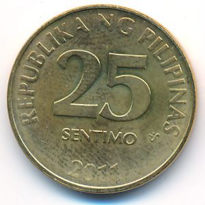 Филиппины, 25 сентимо (2011 г.)