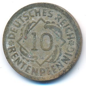 Веймарская республика, 10 рентенпфеннигов (1924 г.)