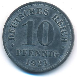 Germany, 10 pfennig, 1921