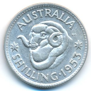 Australia, 1 shilling, 1953