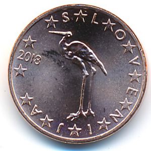 Словения, 1 евроцент (2018 г.)
