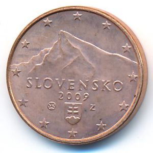 Словакия, 1 евроцент (2009 г.)