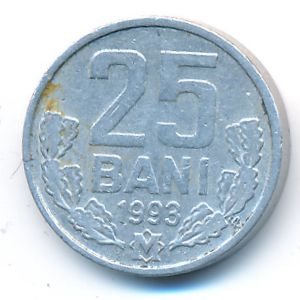 Moldova, 25 bani, 1993