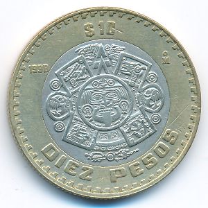 Mexico, 10 pesos, 1998