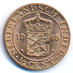 Нидерландская Индия, 1/2 цента (1945 г.)