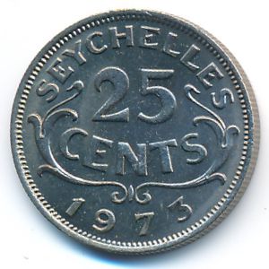 Seychelles, 25 cents, 1973