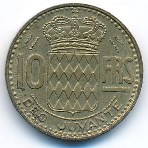 Monaco, 10 francs, 1951