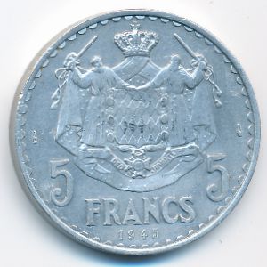 Монако, 5 франков (1945 г.)