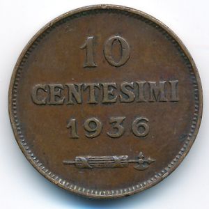 San Marino, 10 centesimi, 1936