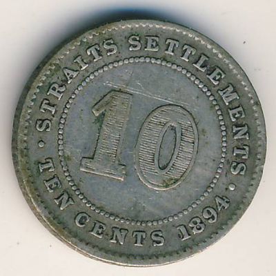 Стрейтс-Сетлментс, 10 центов (1894 г.)